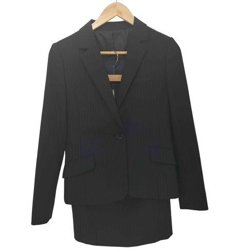 ユナイテッドアローズグリーンレーベルリラクシング UNITED ARROWS green label relaxing ピンストライプ 1B テーラードジャケット + タイトスカート セットアップ フォーマル レディース 上下共に 38