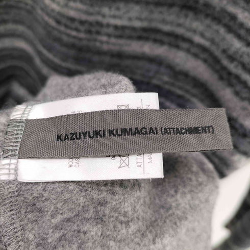 カズユキクマガイアタッチメント KAZUYUKI KUMAGAI ATTACHMENT カシミヤ混ニットフラノカスリプリント クルーネック長袖 メンズ US:36