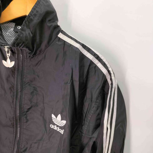アディダス adidas 黒タグ トレフォイルロゴ スリーストライプ トラックジャケット メンズ import:M