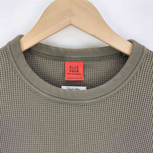 ブルーワーク BLUE WORK 21AW スヴィンワッフル ロングスリーブ クルーネック サーマル トレーナー メンズ JPN:M