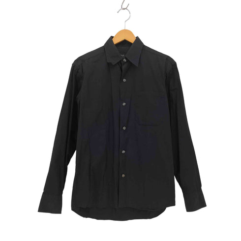 アニエスベー agnes b. 90S 日本製 黒タグ コンチョ釦 レギュラーカラー L/S シャツ メンズ JPN:1