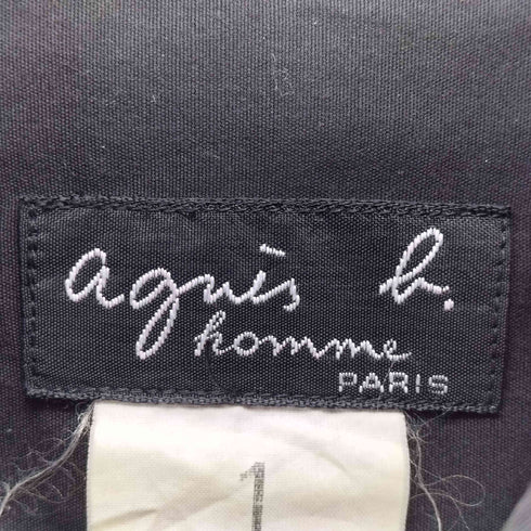 アニエスベー agnes b. 90S 日本製 黒タグ コンチョ釦 レギュラーカラー L/S シャツ メンズ JPN:1