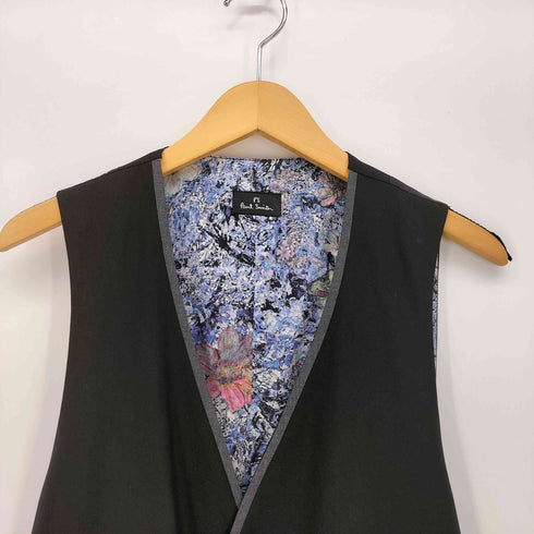 ピーエスポールスミス PS Paul Smith 裏地 花柄 サテン ウール ベスト メンズ