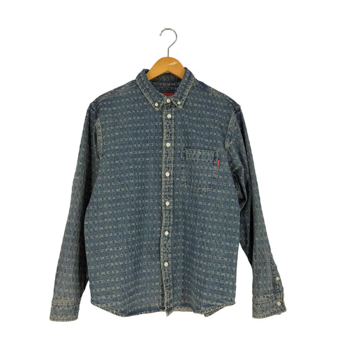 シュプリーム Supreme 20SS Warp Jacquard Logos Denim Shirt メンズ import:S