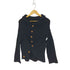 コムデギャルソン COMME des GARCONS 00S ニッティングイズフリー Knitting is Free期 ウール ケーブル編み アシメ 変形 ショールカラー ニットジャケット AD2002 レディース JPN:S