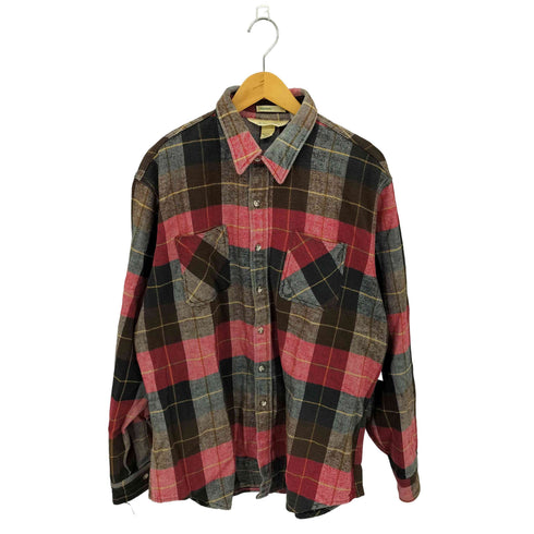 セントジョンズベイ STJOHNS BAY 80s USA製 チェック ヘビーフランネルシャツ メンズ XL TALL
