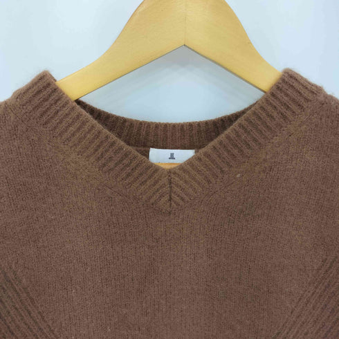 ランバン LANVIN ウール混 Vネック ニットセーター レディース 38