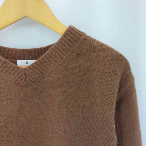 ランバン LANVIN ウール混 Vネック ニットセーター レディース 38