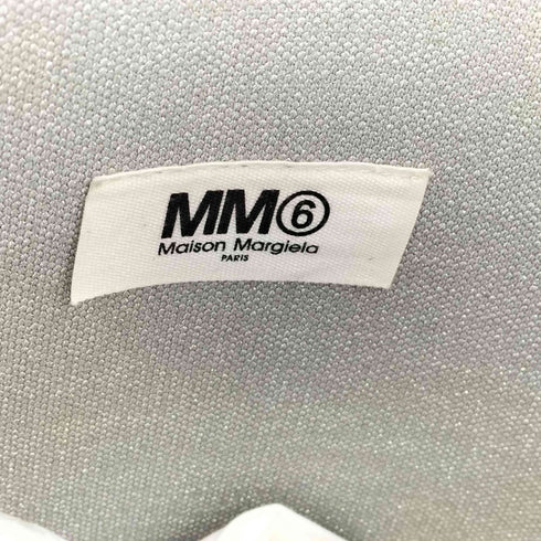 エムエムシックスメゾンマルジェラ MM6 Maison Margiela ロゴ ラメ ロゴトート ステッチ ショッピングバッグ レディース