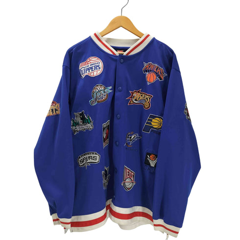 ナイキ NIKE 90-00S TEAMタグ NBA バスケットボール シーム ロゴ 刺繍 スタジアム ジャケット スタジャン メンズ import:XL