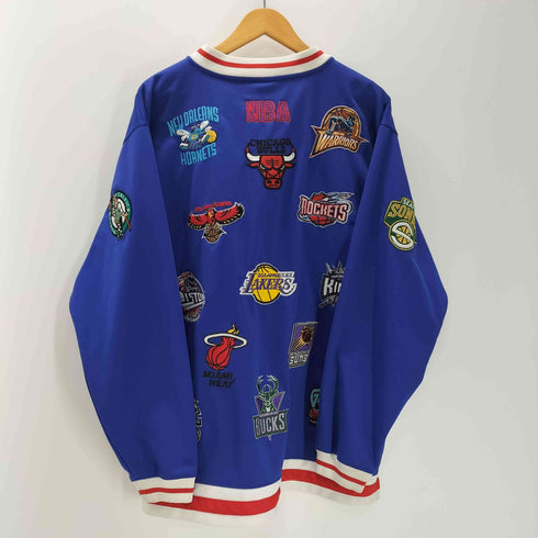 ナイキ NIKE 90-00S TEAMタグ NBA バスケットボール シーム ロゴ 刺繍 スタジアム ジャケット スタジャン メンズ import:XL