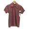 キャサリンハムネットロンドン KATHARINE HAMNETT LONDON デカ襟 ボーダー ポリ ストレッチ ハーフジップ S/S シャツ メンズ import:M