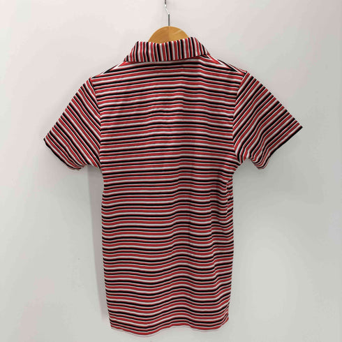 キャサリンハムネットロンドン KATHARINE HAMNETT LONDON デカ襟 ボーダー ポリ ストレッチ ハーフジップ S/S シャツ メンズ import:M