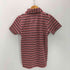 キャサリンハムネットロンドン KATHARINE HAMNETT LONDON デカ襟 ボーダー ポリ ストレッチ ハーフジップ S/S シャツ メンズ import:M