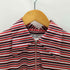 キャサリンハムネットロンドン KATHARINE HAMNETT LONDON デカ襟 ボーダー ポリ ストレッチ ハーフジップ S/S シャツ メンズ import:M