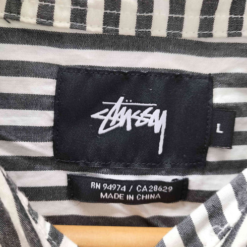 ステューシー Stussy センターバイカラー ボタンダウン マルチストライプ シャツ メンズ import:L