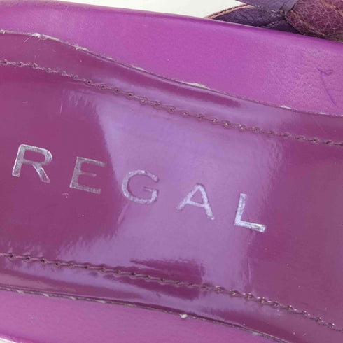 リーガル REGAL ウェッジソール 編み込み レザーサンダル レディース