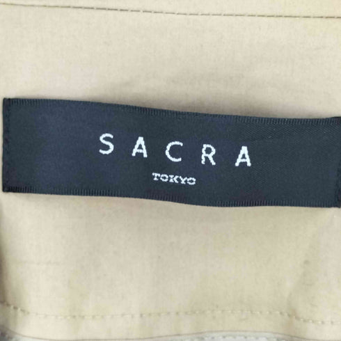 サクラ SACRA コットンタイプライターテーラードカラーウエストリボン付きコート レディース JPN:38