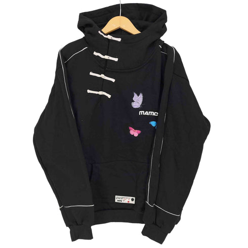 MAMC バタフライ刺繍 チャイナプルオーバーパーカー レディース L