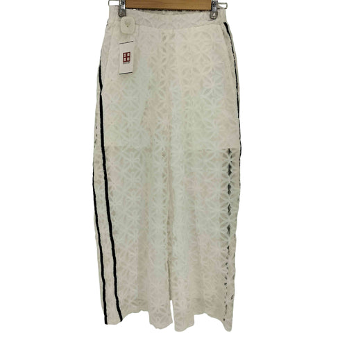 VIOLETTA サイドラインフラワーワイドパンツ 総レース レディース M