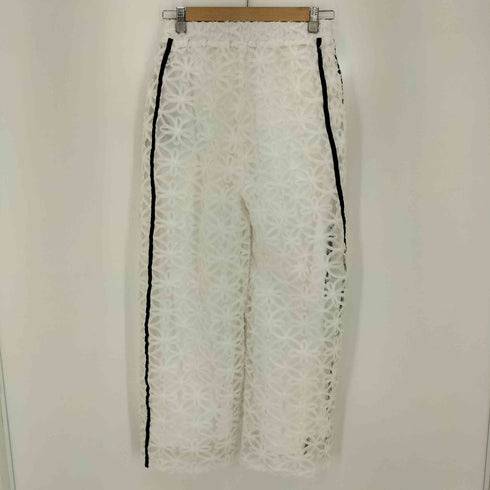 VIOLETTA サイドラインフラワーワイドパンツ 総レース レディース M