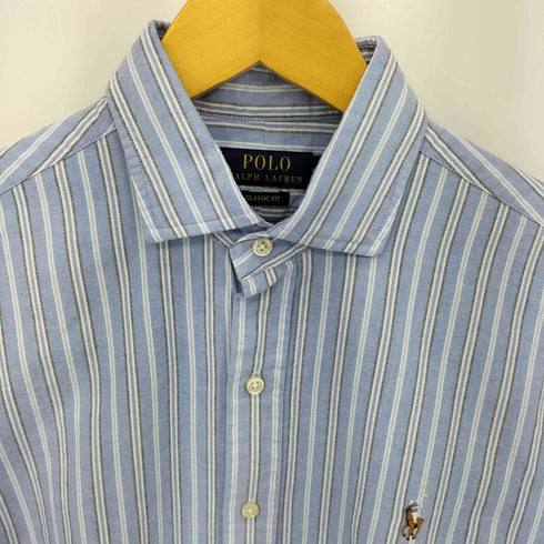 ポロラルフローレン POLO RALPH LAUREN CLASSIC FIT ポニー刺繍 ストライプ 長袖シャツ メンズ import:M