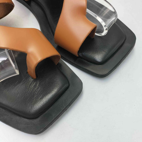 アーバンリサーチ URBAN RESEARCH レザー アシンメトリー トング サンダル レディース