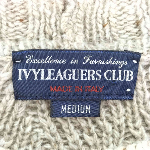 IVYLEAGUERS CLUB イタリア製 ケーブル編み クルーネック ニット セーター メンズ import:M