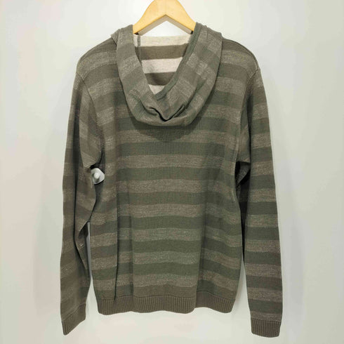 シップスジェットブルー SHIPS JET BLUE 00s Y2K ダブルジップ ボーダー ウールニットパーカー メンズ JPN:L