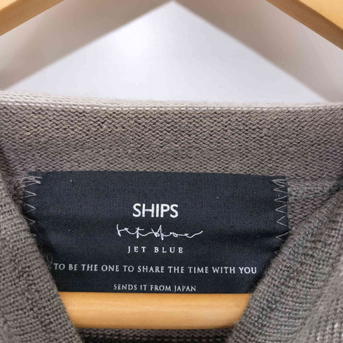 シップスジェットブルー SHIPS JET BLUE 00s Y2K ダブルジップ ボーダー ウールニットパーカー メンズ JPN:L