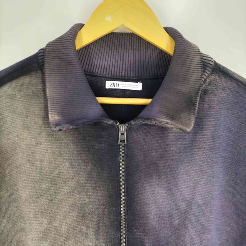 ザラ ZARA ウォッシュ加工 ハーフジップ ポロスウェット メンズ import:XL