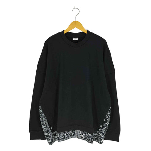 ザラ ZARA バンダナドッキング クルーネックスウェット メンズ import:L