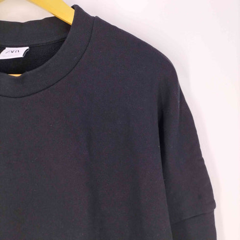 ザラ ZARA バンダナドッキング クルーネックスウェット メンズ import:L