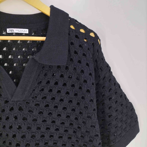 ザラ ZARA テクスチャー オープンニットセーター メンズ import:XL