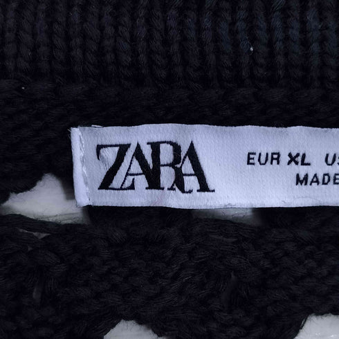 ザラ ZARA テクスチャー オープンニットセーター メンズ import:XL