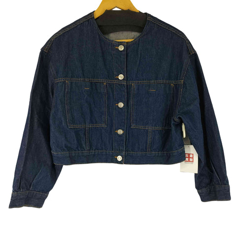 ザラ ZARA ノーカラーデニムジャケット レディース US M