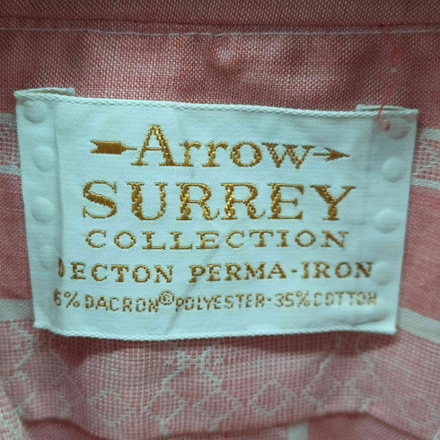 アロー ARROW SURREY COLLECTION 襟芯 半袖シャツ メンズ 14 1/2 : 32