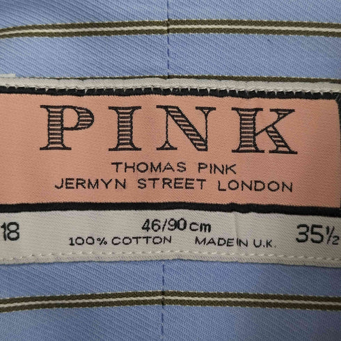THOMAS PINK イギリス製 ストライプ 長袖 シャツ メンズ 18