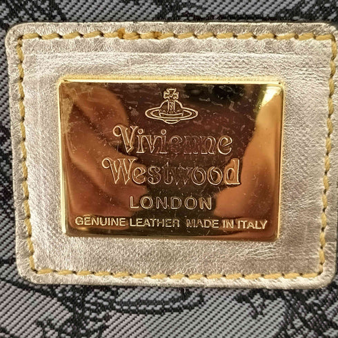 ヴィヴィアンウエストウッド Vivienne Westwood タータンチェック ラメ ミニポーチ付 エナメル PVC ボストンバッグ レディース