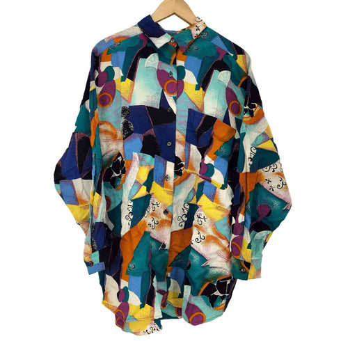 シルク混 総柄シャツ メンズ import:M