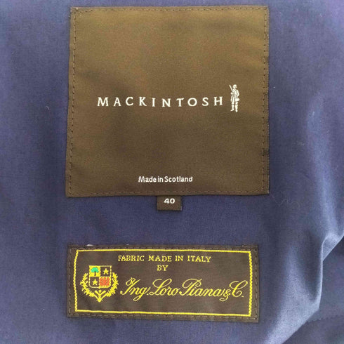 マッキントッシュ Mackintosh 英国製 裏地ロゴプリント ゴム引き 比翼ボタン チンストラップ ステンカラーコート メンズ UK:40