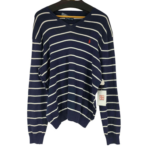 ポロバイラルフローレン Polo by RALPH LAUREN Vネック ボーダー コットンニット メンズ JPN:XL
