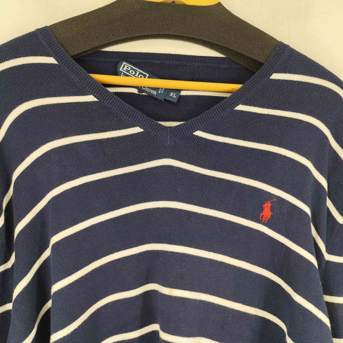 ポロバイラルフローレン Polo by RALPH LAUREN Vネック ボーダー コットンニット メンズ JPN:XL