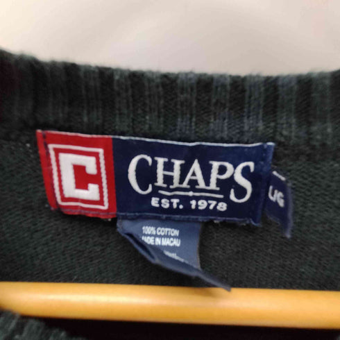 チャップス CHAPS エンブレム ロゴ 刺繍 コットン ニット セーター メンズ import:L
