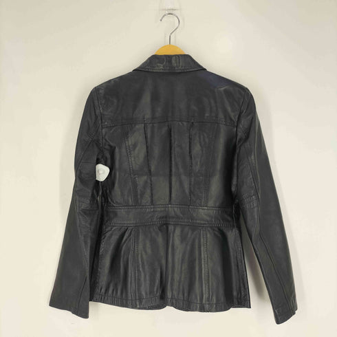 ユナイテッドカラーズオブベネトン UNITED COLORS OF BENETTON 豚革 ピックレザー 3B テーラードジャケット レディース JPN:42