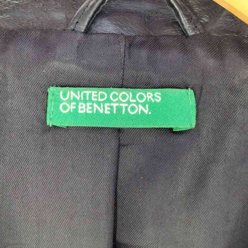 ユナイテッドカラーズオブベネトン UNITED COLORS OF BENETTON 豚革 ピックレザー 3B テーラードジャケット レディース JPN:42