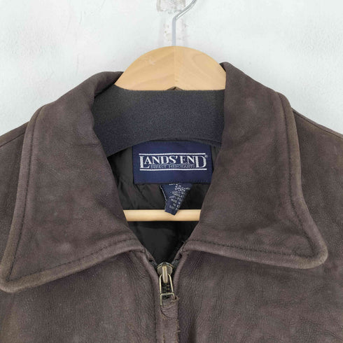 ランズエンド LANDS END 90-00S レザー ジップアップジャケット レディース JPN:S