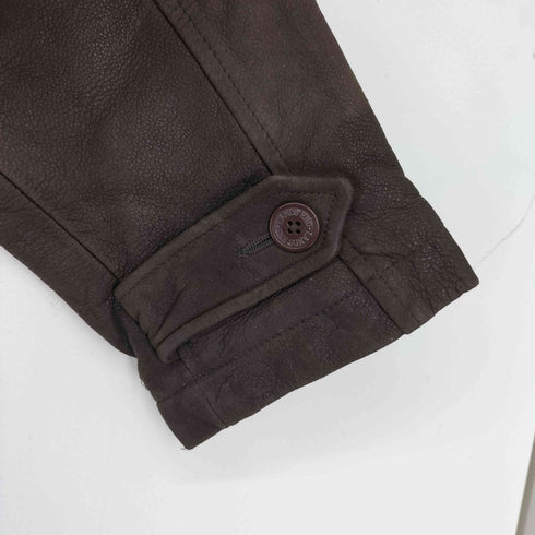 ランズエンド LANDS END 90-00S レザー ジップアップジャケット レディース JPN:S
