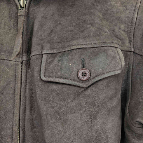 ランズエンド LANDS END 90-00S レザー ジップアップジャケット レディース JPN:S