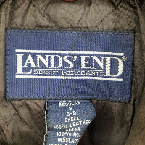 ランズエンド LANDS END 90-00S レザー ジップアップジャケット レディース JPN:S